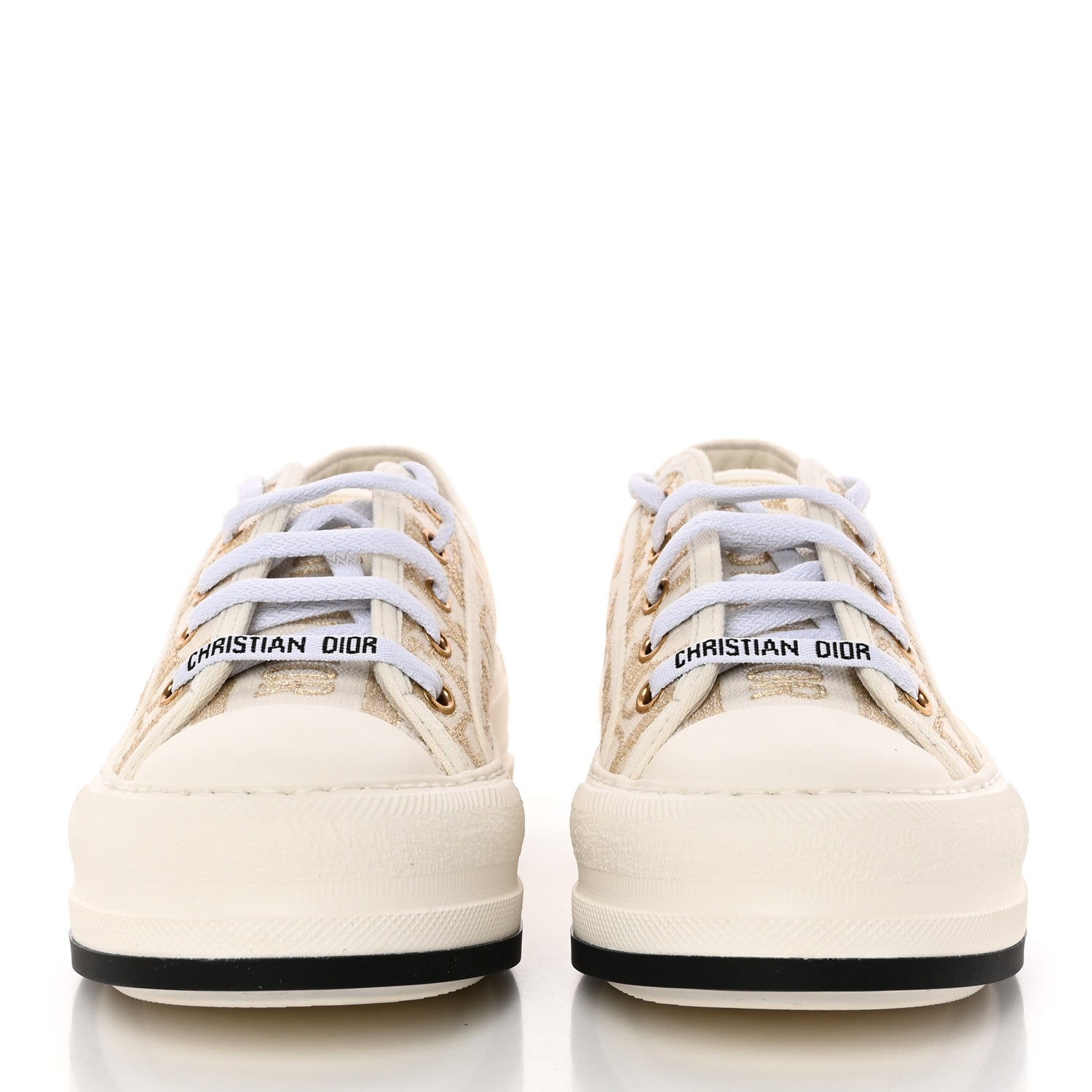 Christian Dior Canvas Oblique Walk'N'Dior Low Top Sneakers 35 Beige Gold 2 of 11