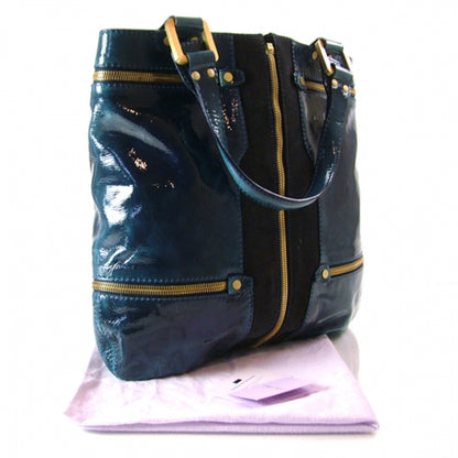Jimmy Choo Patent Suede Monna /L Tote Blue 3 of 11