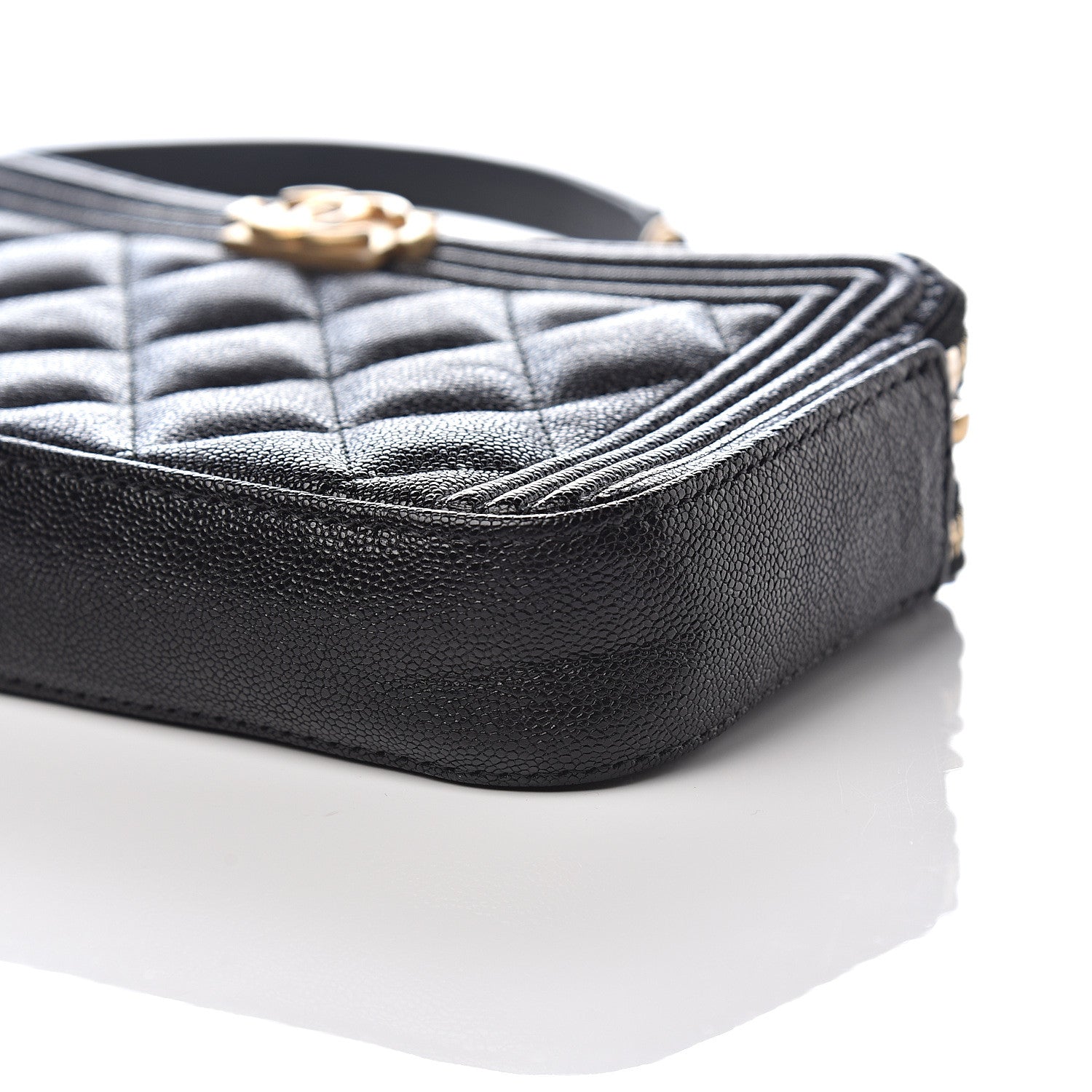 Chanel Caviar Quilted Small Boy Clutch With Chain Black 10 of 12