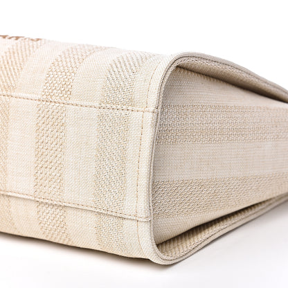 Chanel Mixed Fibers Calfskin Striped Small Deauville Tote Beige 8 of 9