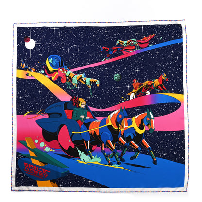 Hermes Silk Space Derby Scarf 90 Marine Rose Vif Multicolor 1 of 5