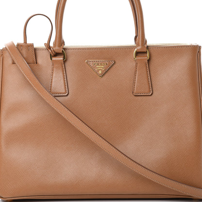Prada Saffiano Medium Galleria Double Zip Tote Caramel 10 of 14