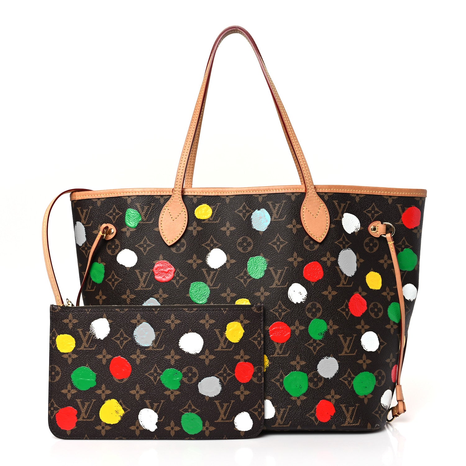 LOUIS VUITTON LV X YK Monogram Painted Dots Neverfull MM by FASHIONPHILE