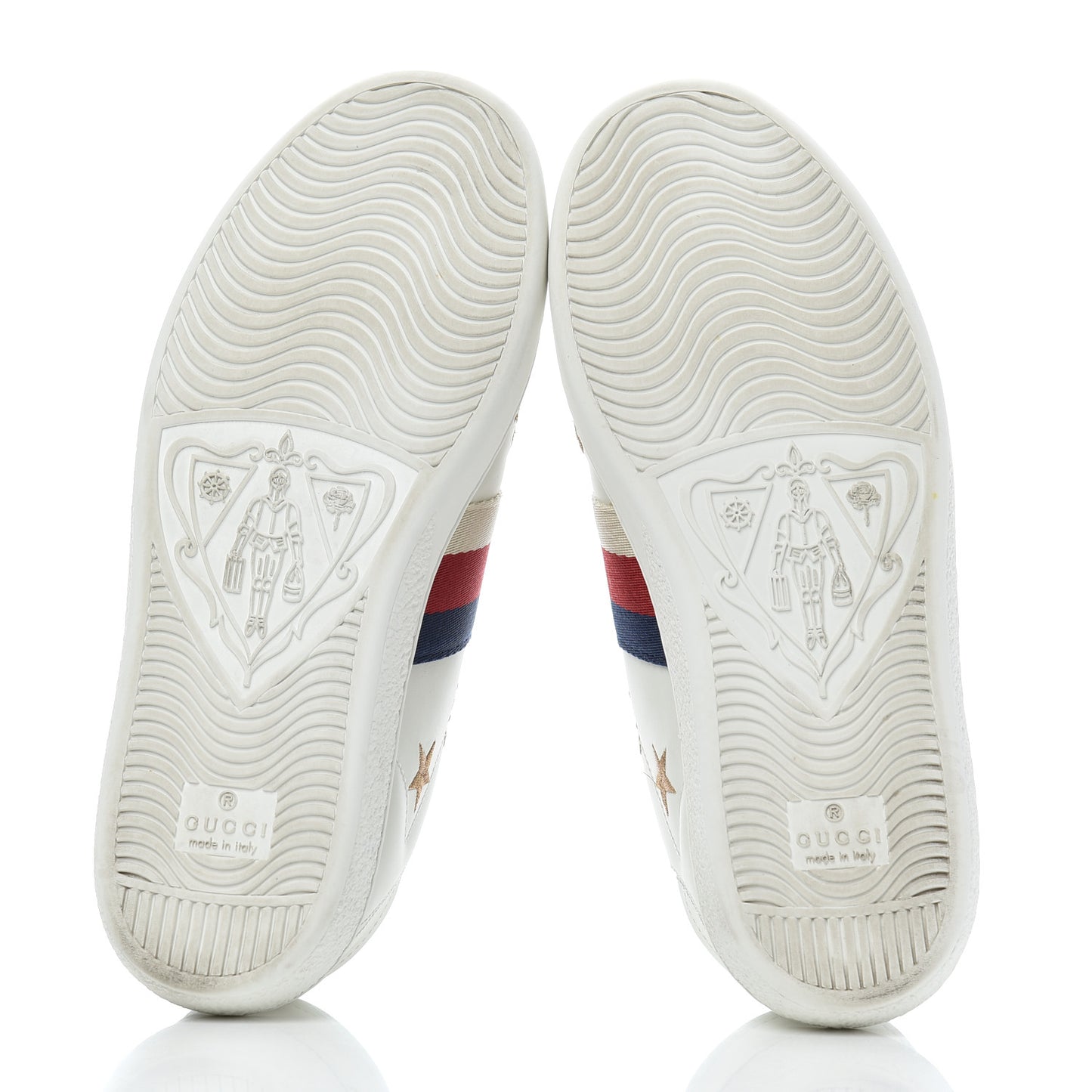 Calfskin Bee Star Embroidered Sylvie Web Ace Sneakers 35 White