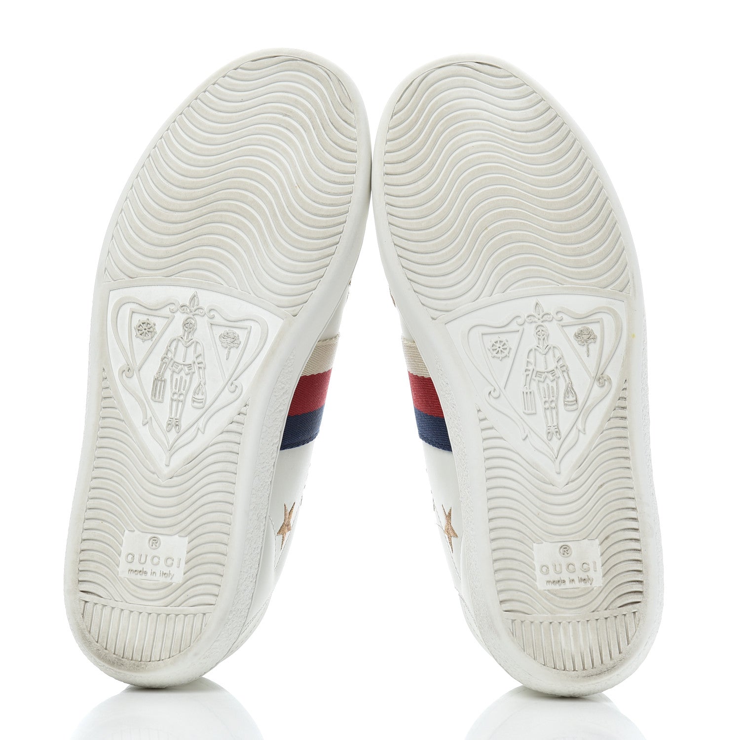 Gucci Calfskin Bee Star Embroidered Sylvie Web Ace Sneakers 35 White 5 of 20