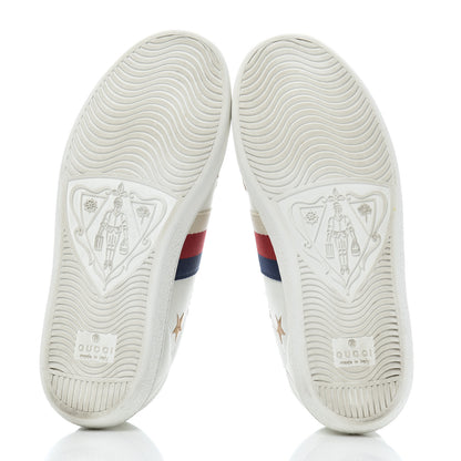 Gucci Calfskin Bee Star Embroidered Sylvie Web Ace Sneakers 35 White 5 of 20