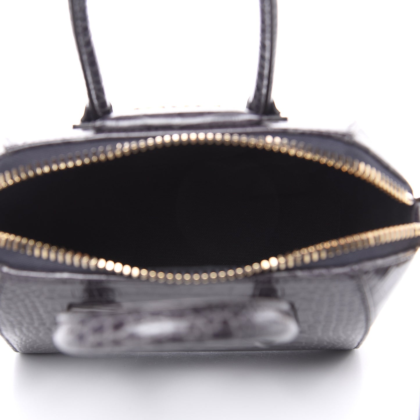 Calfskin Crocodile Embossed Mini Antigona Storm Grey