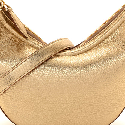 Valentino Garavani Metallic Nappa Mini Vlogo Moon Hobo Bag Gold 7 of 9