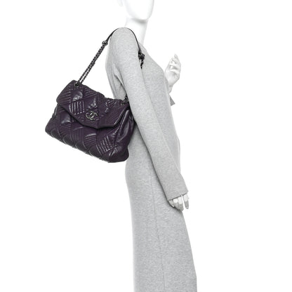 Chanel Lambskin In And Out XL Maxi Flap Dark Purple 2 of 12