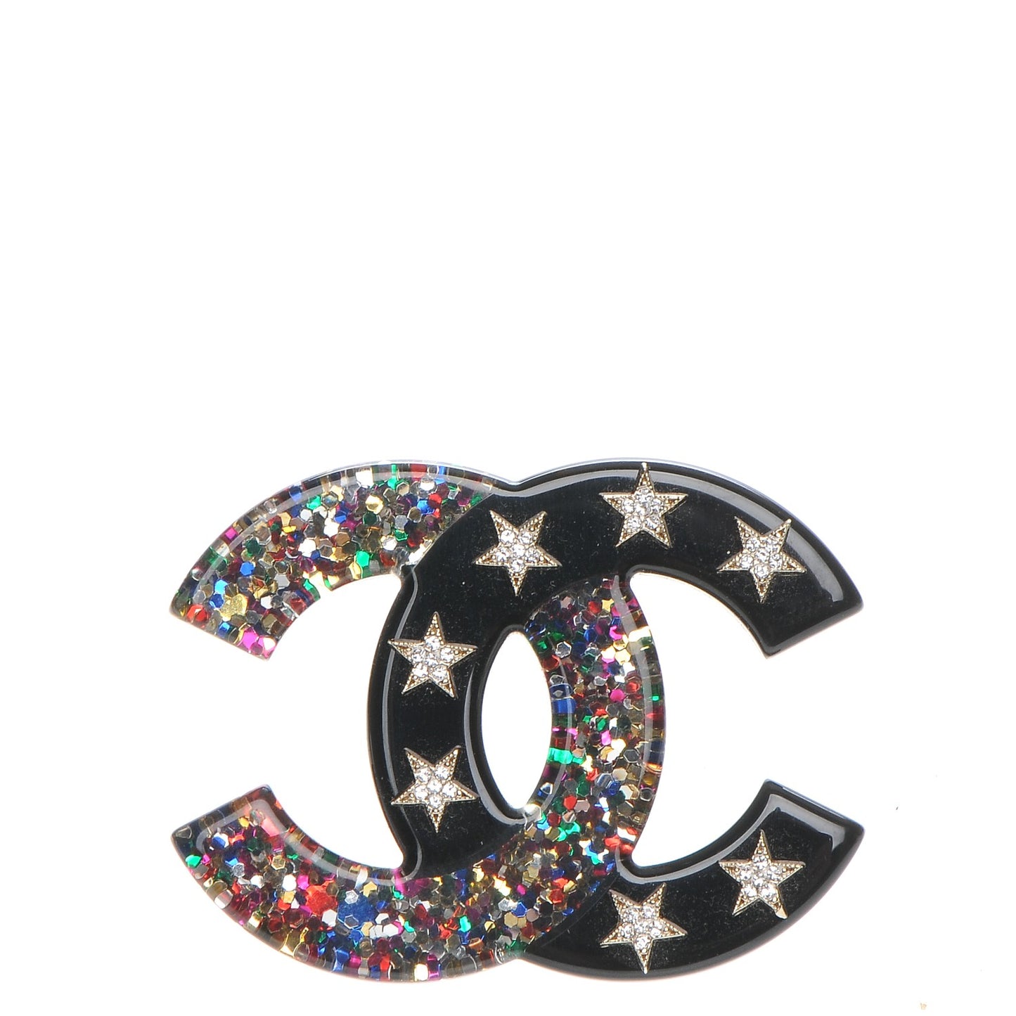 Glitter Resin CC Brooch Multicolor