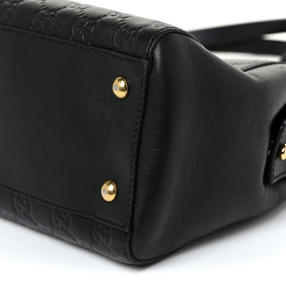 Gucci Guccissima Signature Medium Shoulder Tote Bag Black 9 of 12