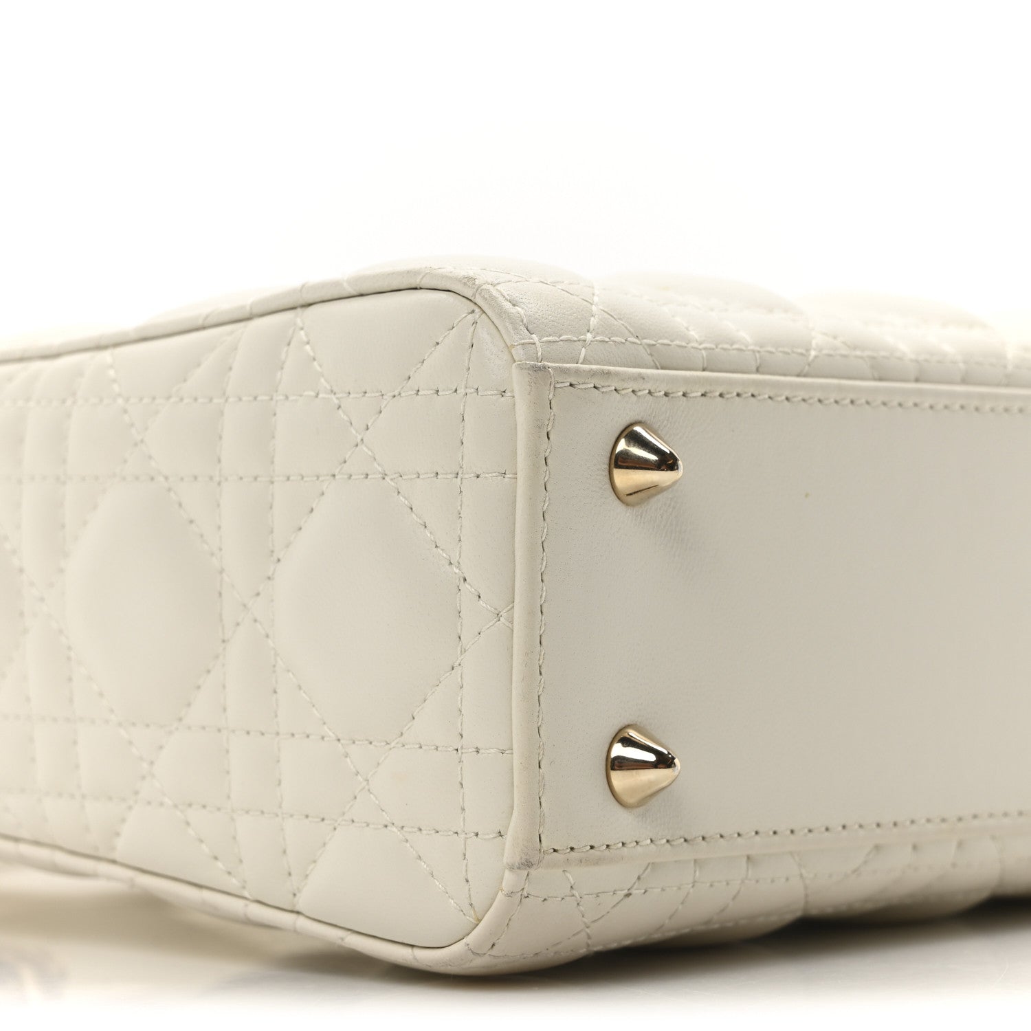 Christian Dior Lambskin Cannage Small My ABCDior Lady Dior White 10 of 11