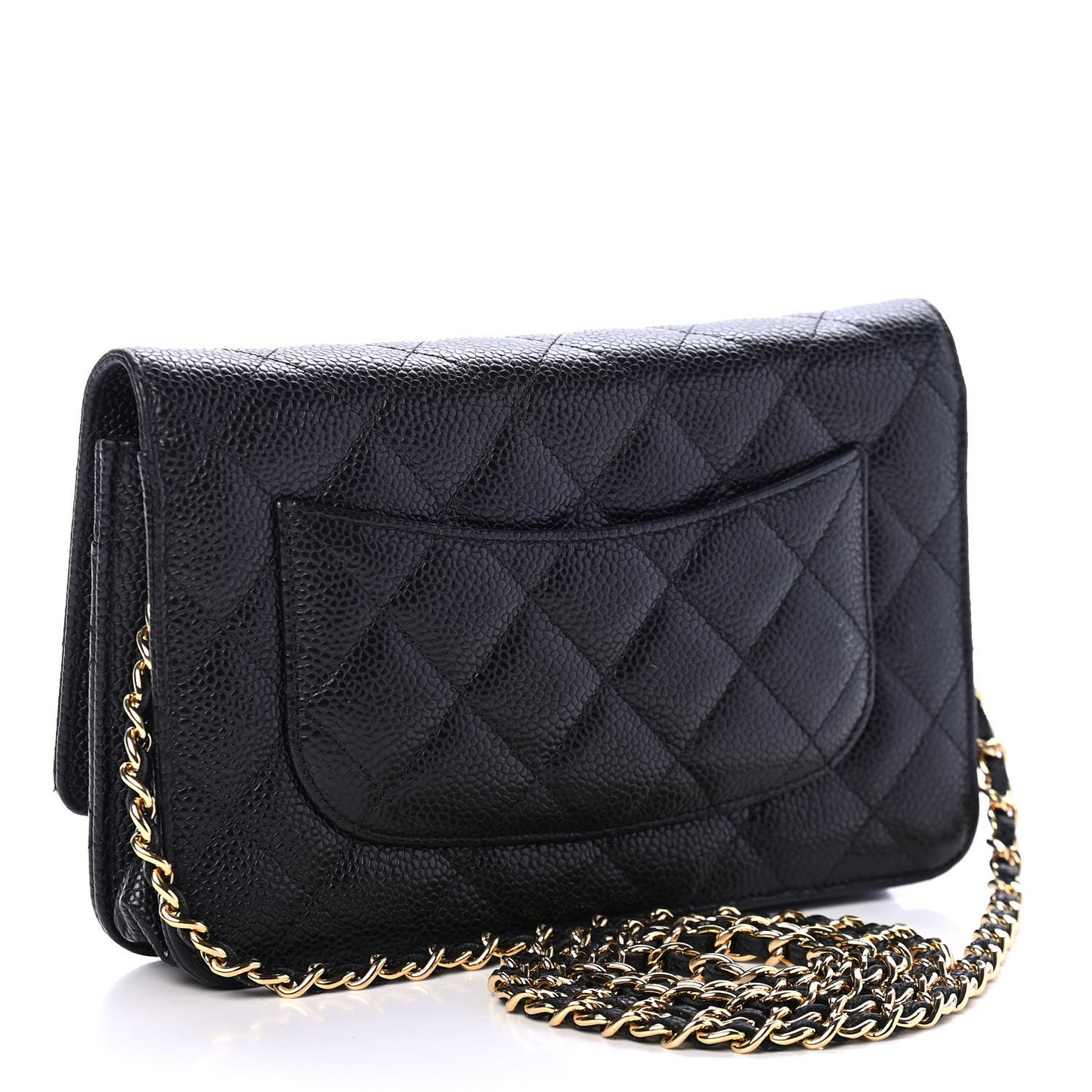 Caviar Quilted Wallet On Chain WOC Black