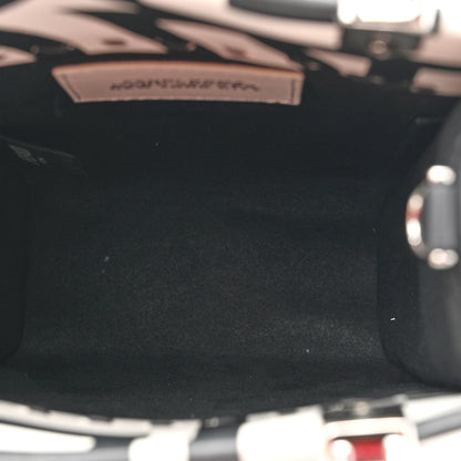 Fendi X MARC JACOBS Vitello King Plexiglass Logo Print Mini Fendi Sunshine Shopper Tote Black White 5 of 9