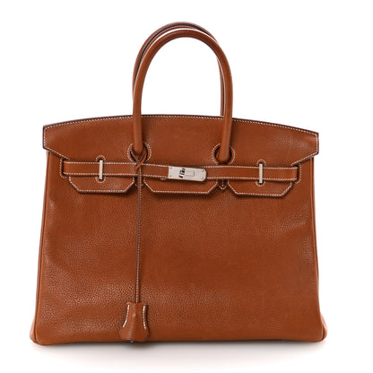 Hermes Natural Barenia Faubourg Birkin 35 Fauve 1 of 10