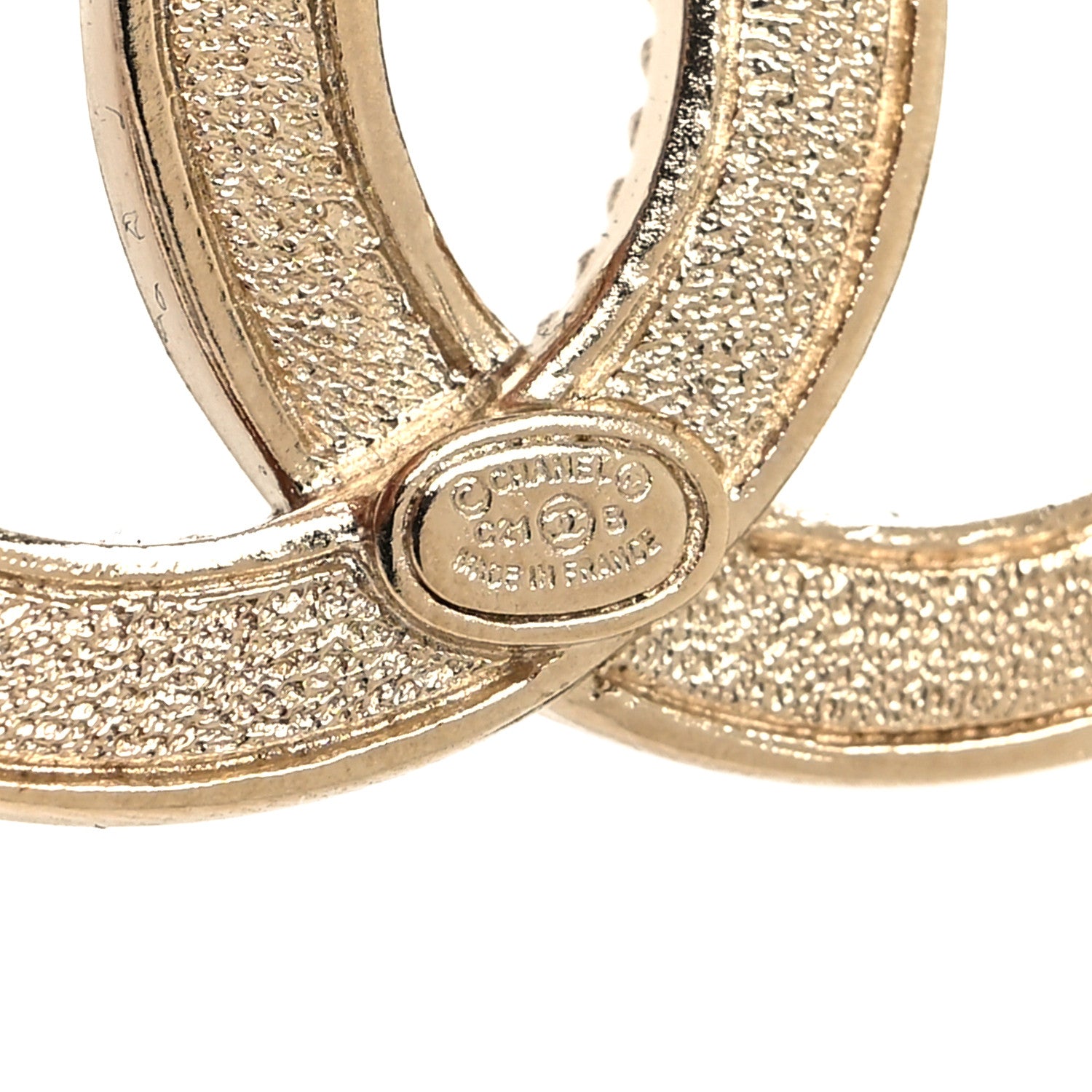 Chanel Crystal Chain CC Brooch Light Gold 3 of 4
