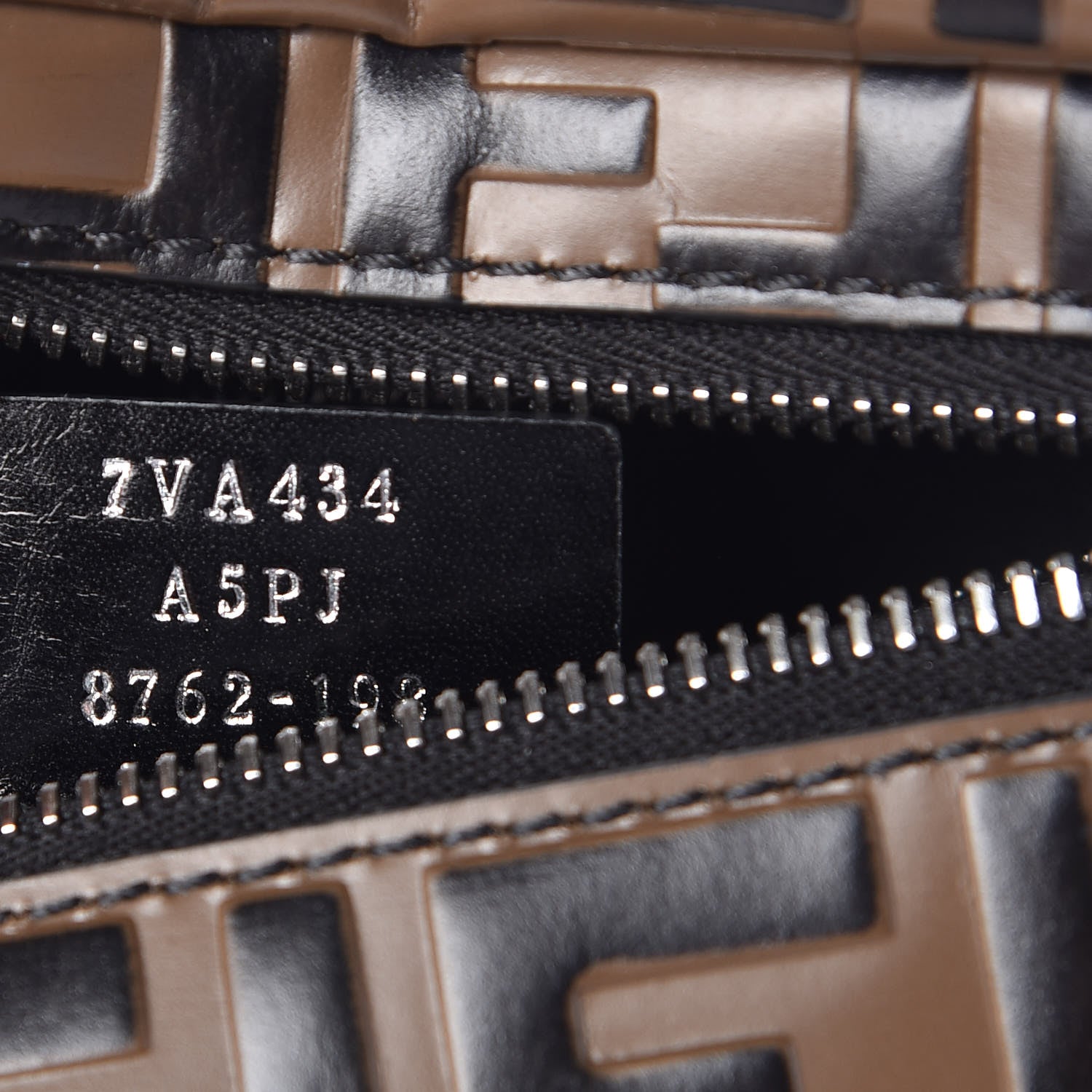 Fendi Vitello Century Bi-Color FF 1974 Embossed Belt Bag Maya Black 7 of 9