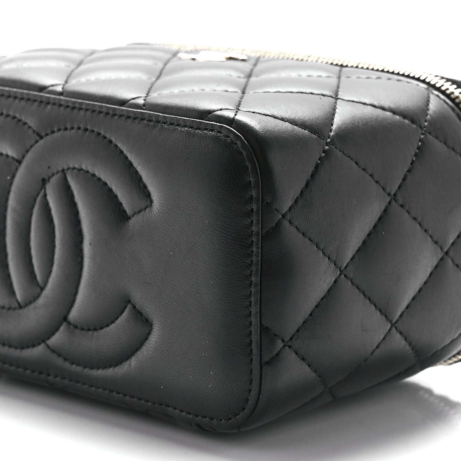 Chanel Lambskin Quilted Small Top Handle Vanity Case With Chain Black 11 of 13