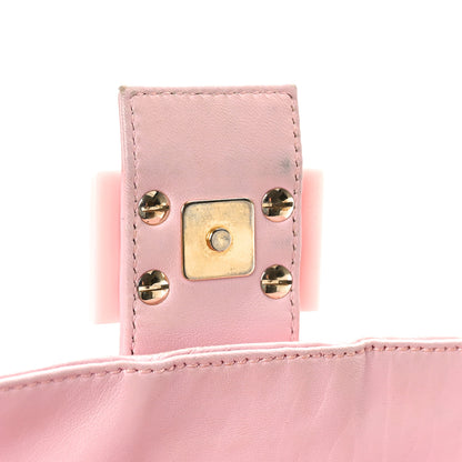 Fendi Nappa Logo Embossed Baguette Pink 14 of 14
