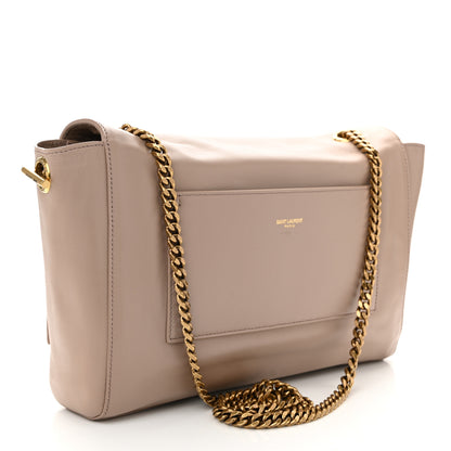 Saint Laurent Smooth Calfskin Suede Medium Reversible Monogram Kate Satchel Taupe 5 of 16
