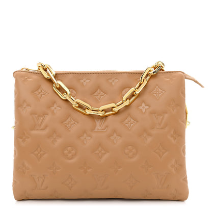 Louis Vuitton Lambskin Embossed Monogram Coussin PM Camel 1 of 11