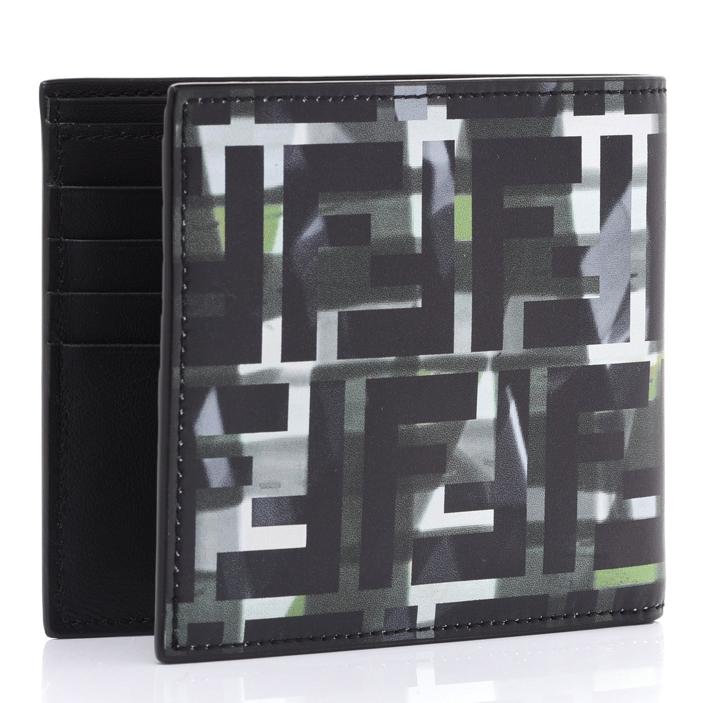 Vitello CamouFF Bi-Fold Wallet Black Multicolor