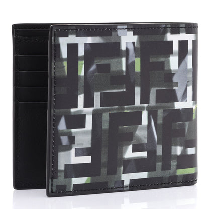 Fendi Vitello CamouFF Bi-Fold Wallet Black Multicolor 3 of 9