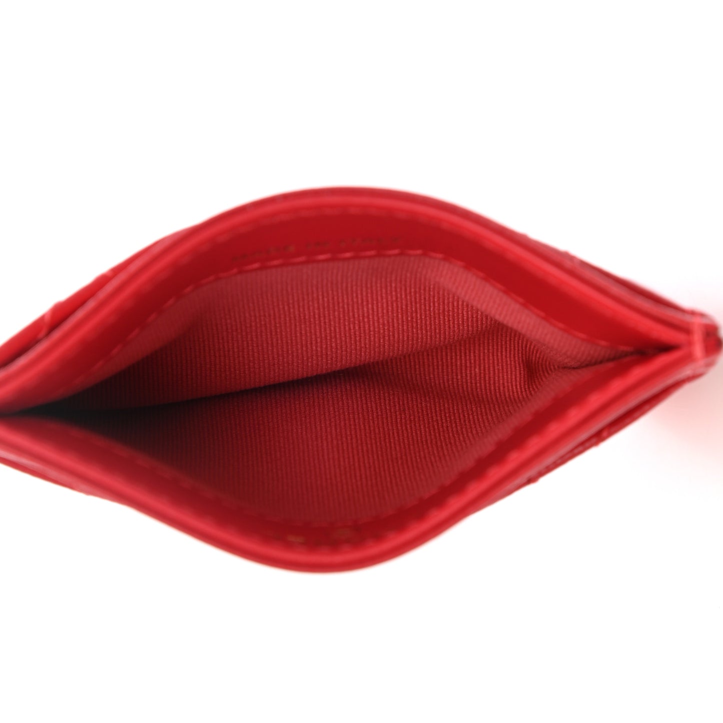 Caviar Quilted Card Holder Red