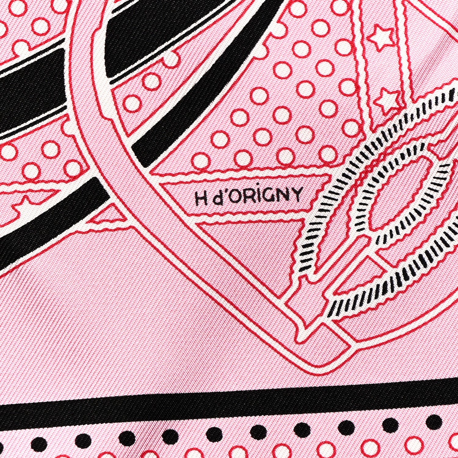 Hermes Silk Grand Manege Cut Bandana Love Scarf 70 Rouge Rose Black 6 of 6