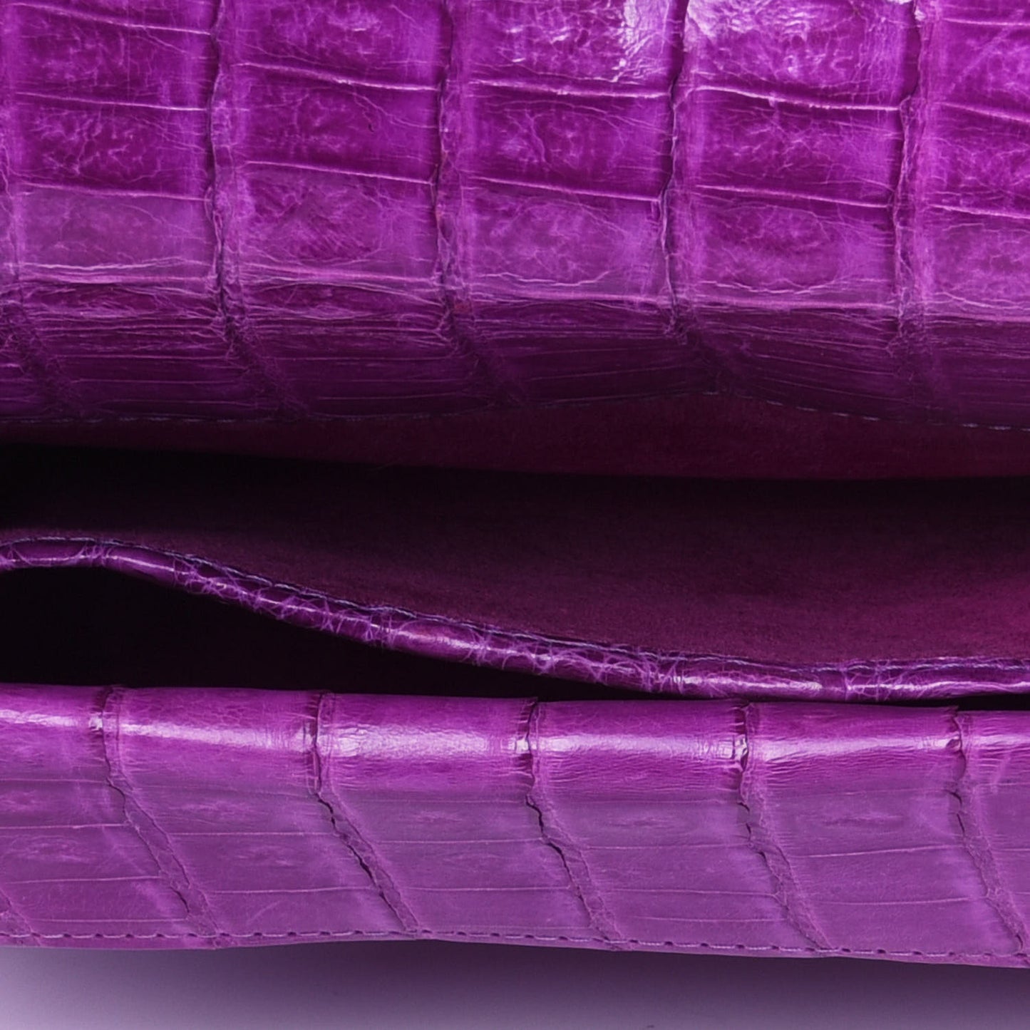 Crocodile Envelope Shoulder Bag Purple