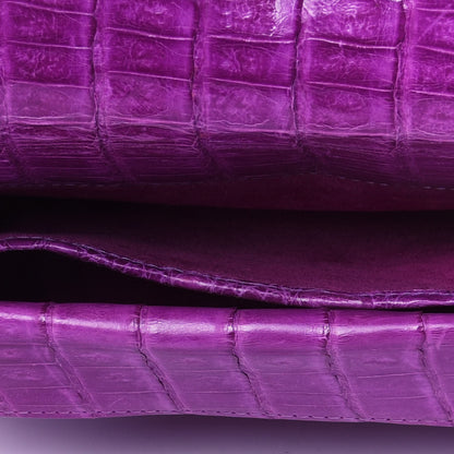 Nancy Gonzalez Crocodile Envelope Shoulder Bag Purple 4 of 4