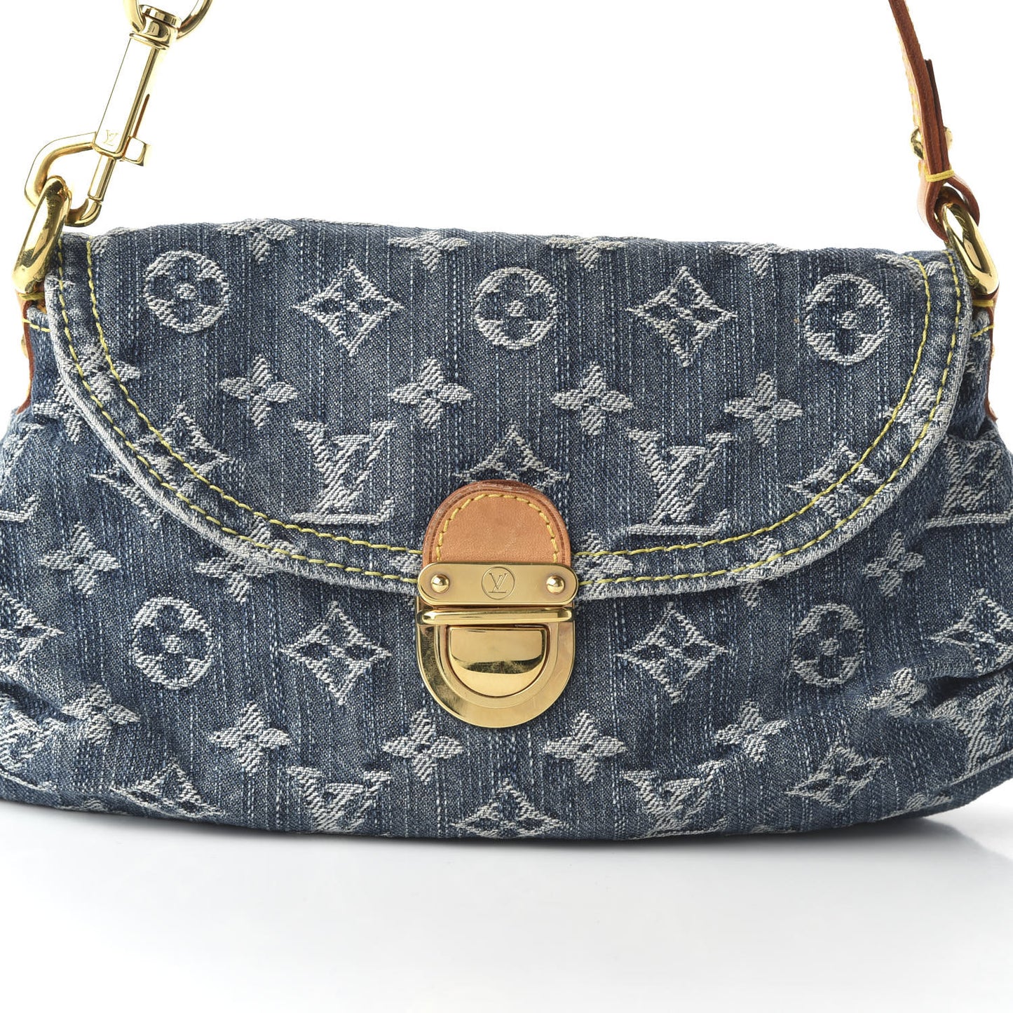 Monogram Denim Mini Pleaty Blue