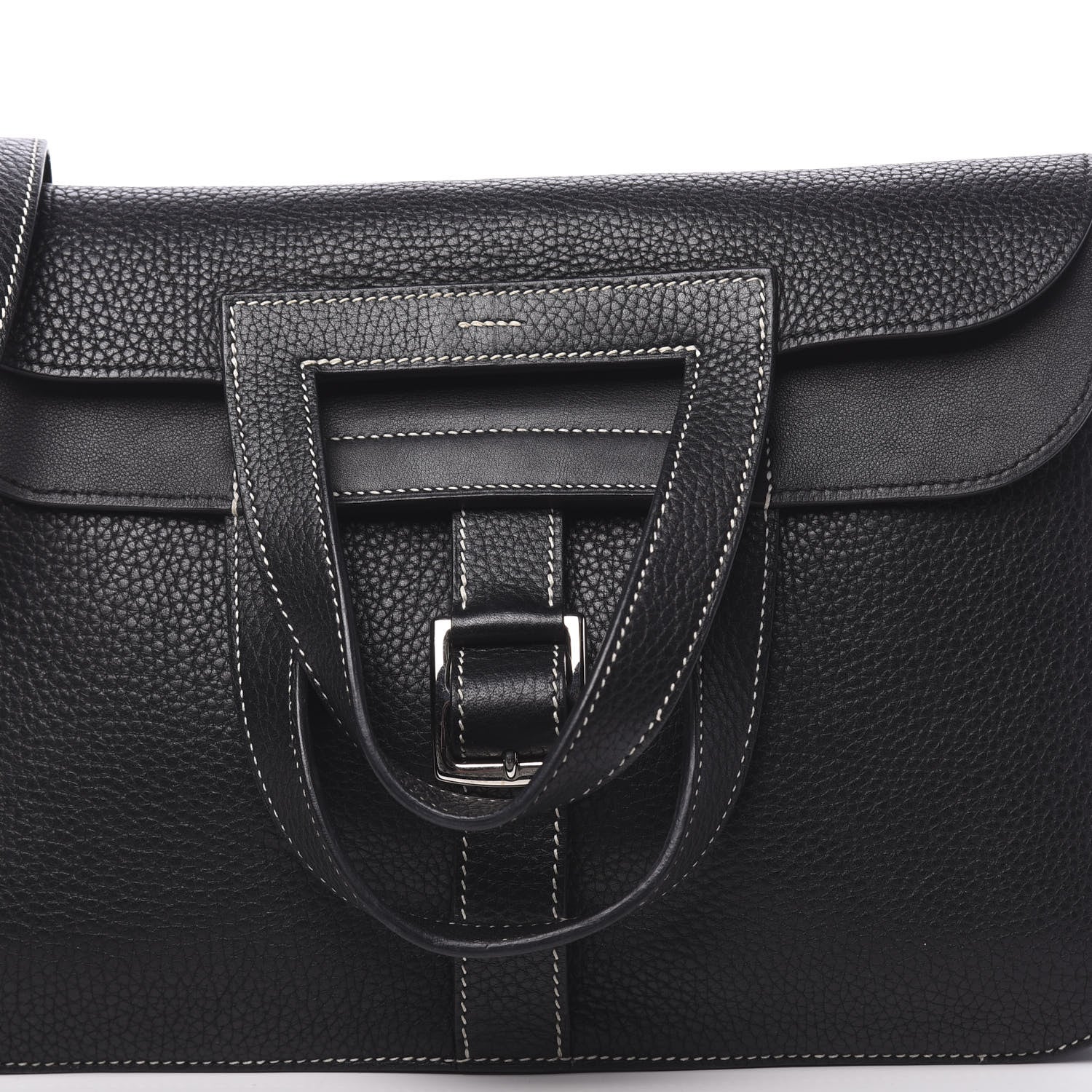 Hermes Taurillon Clemence Halzan 31 GM Black 10 of 13