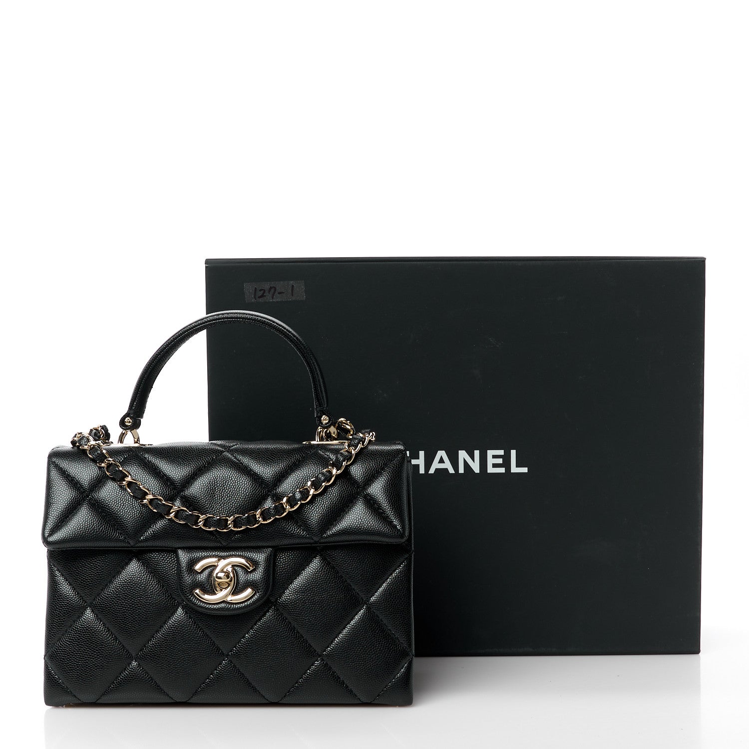 Chanel Caviar Quilted Mini Retro Twist Top Handle Flap Black 13 of 13