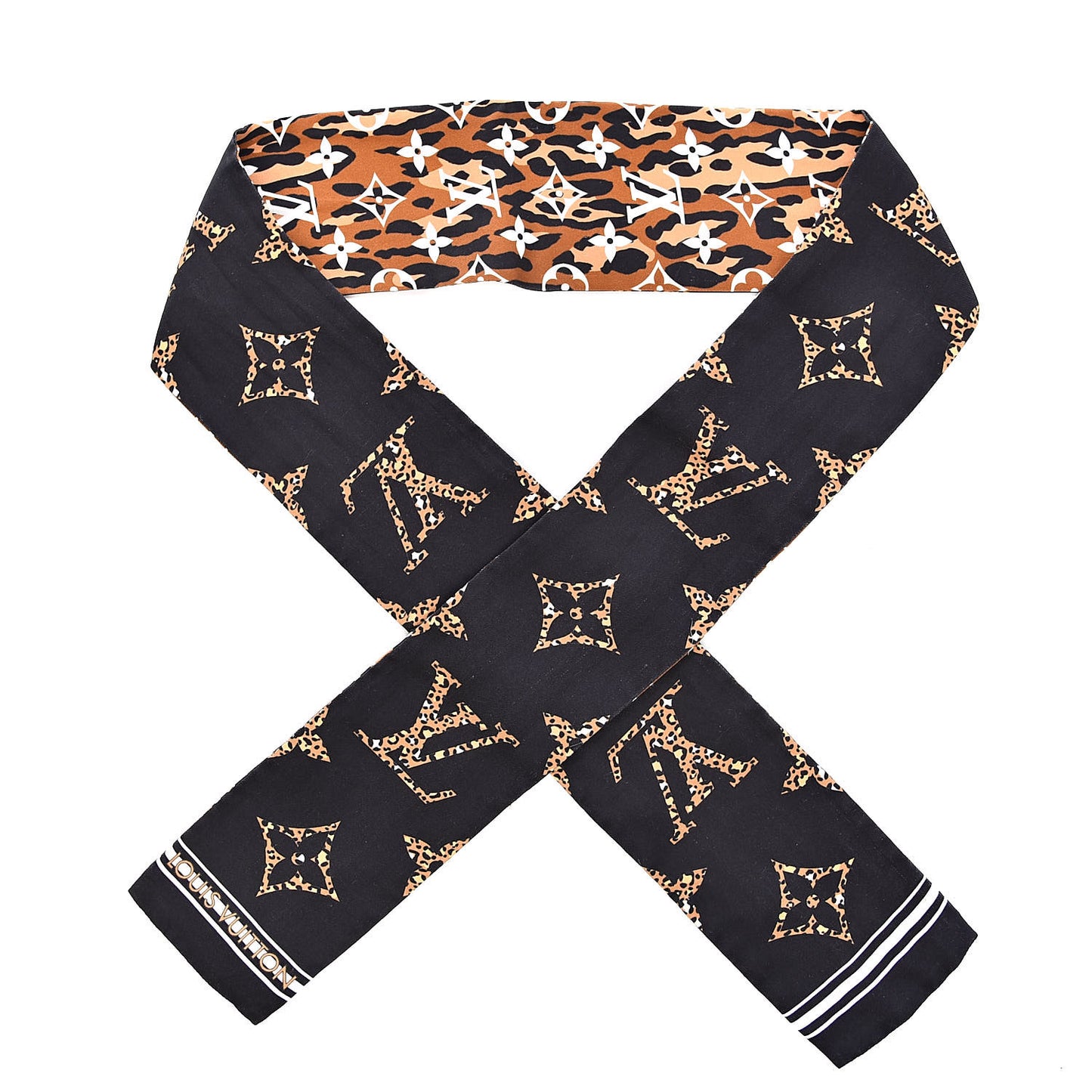 Silk Monogram Giant Jungle Bandeau Black