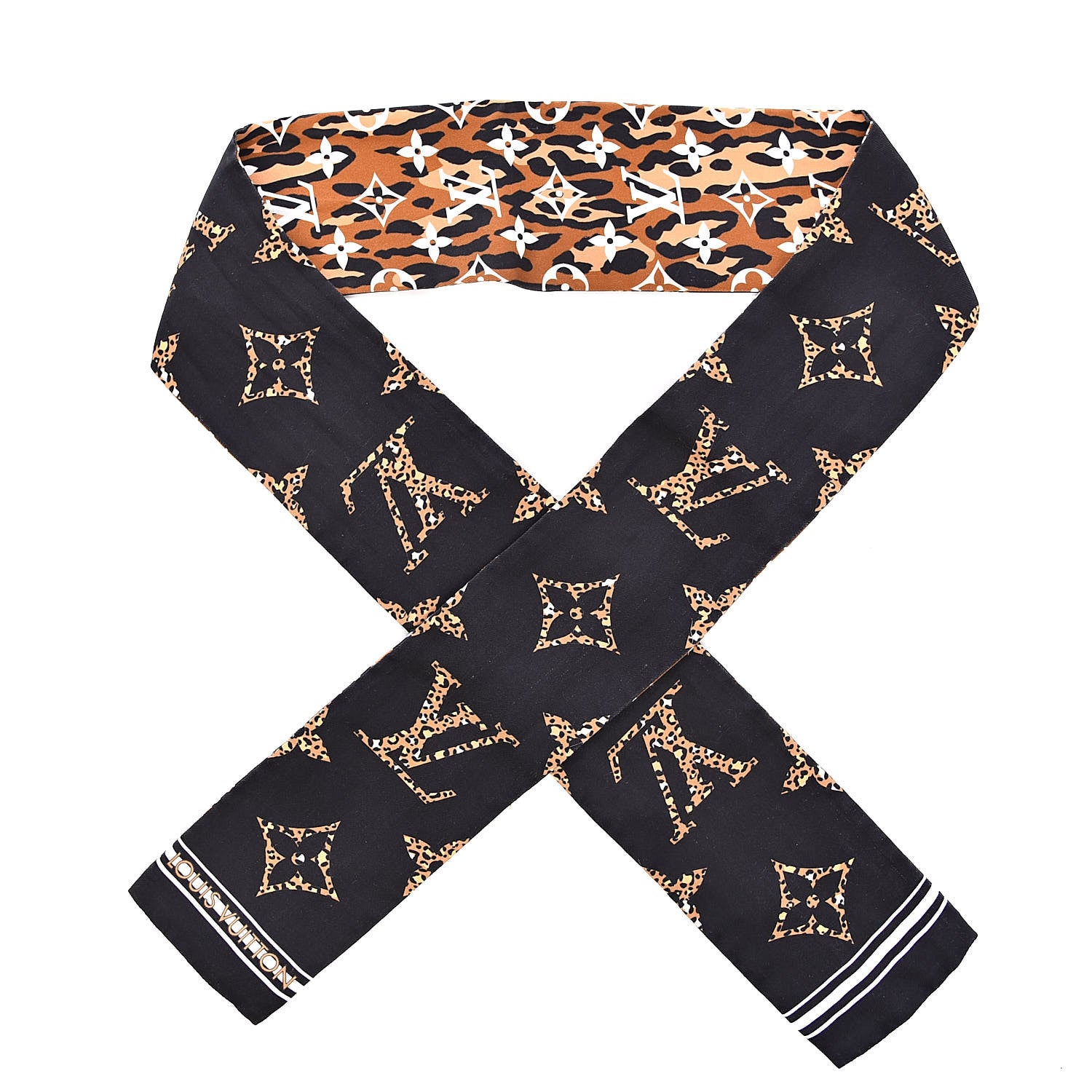 Louis Vuitton Silk Monogram Giant Jungle Bandeau Black 1 of 6