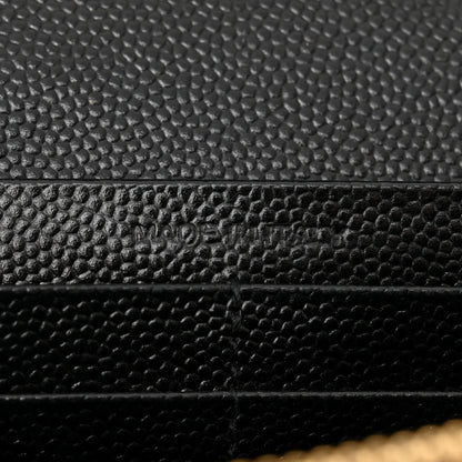 Saint Laurent Grain De Poudre Matelasse Chevron Monogram Chain Wallet Black 7 of 10