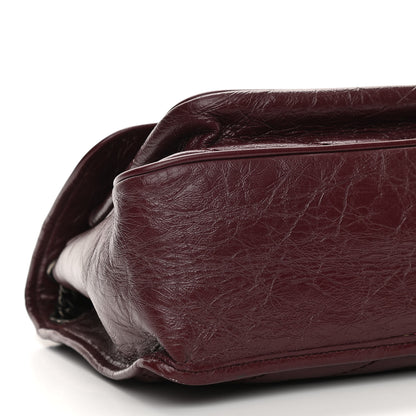 Saint Laurent Crinkled Calfskin Matelasse Monogram Medium Niki Chain Satchel Burgundy 10 of 11