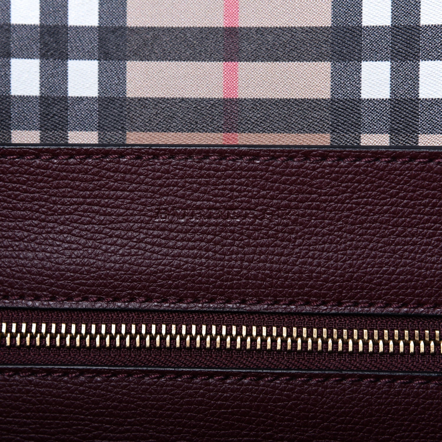 Burberry Calfskin Crest Embossed Small Tote Burgundy 8 of 9