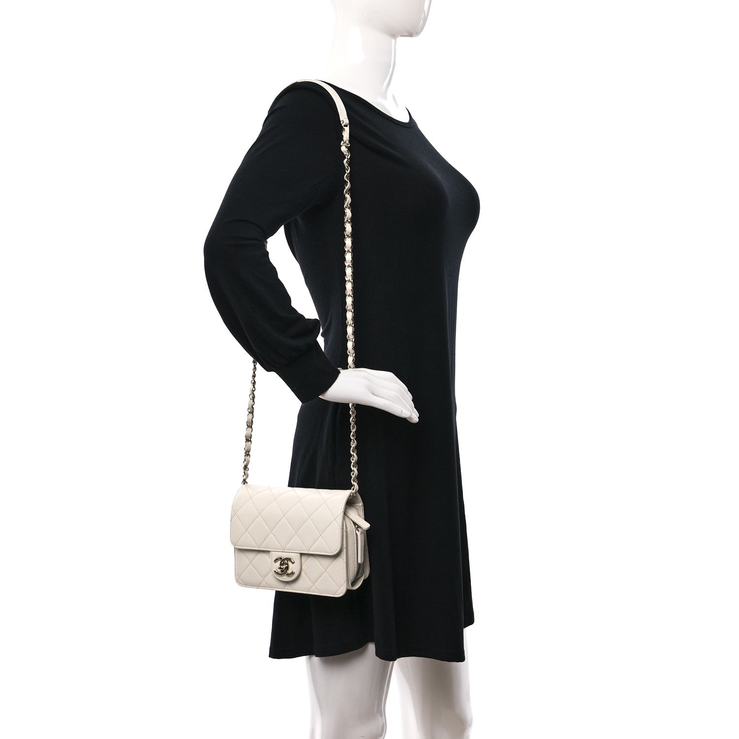 Chanel Caviar Quilted Like A Wallet Flap White 2 of 11