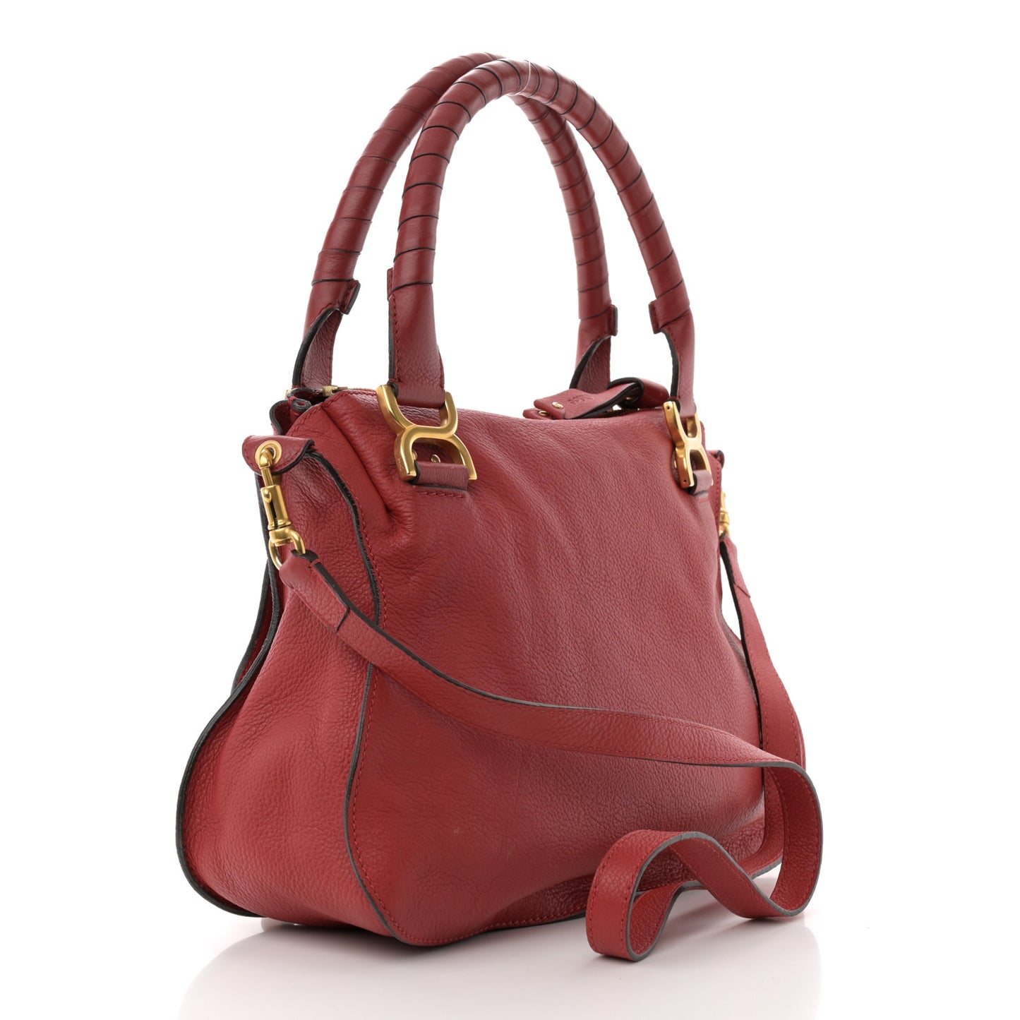 Calfskin Medium Marcie Satchel Red