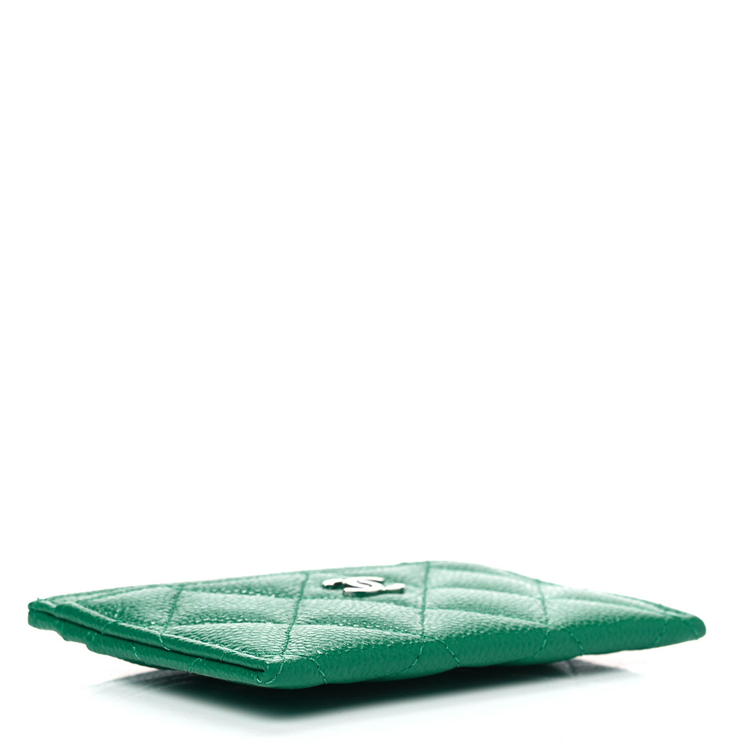 Chanel Caviar Quilted Card Holder Green 3 of 4