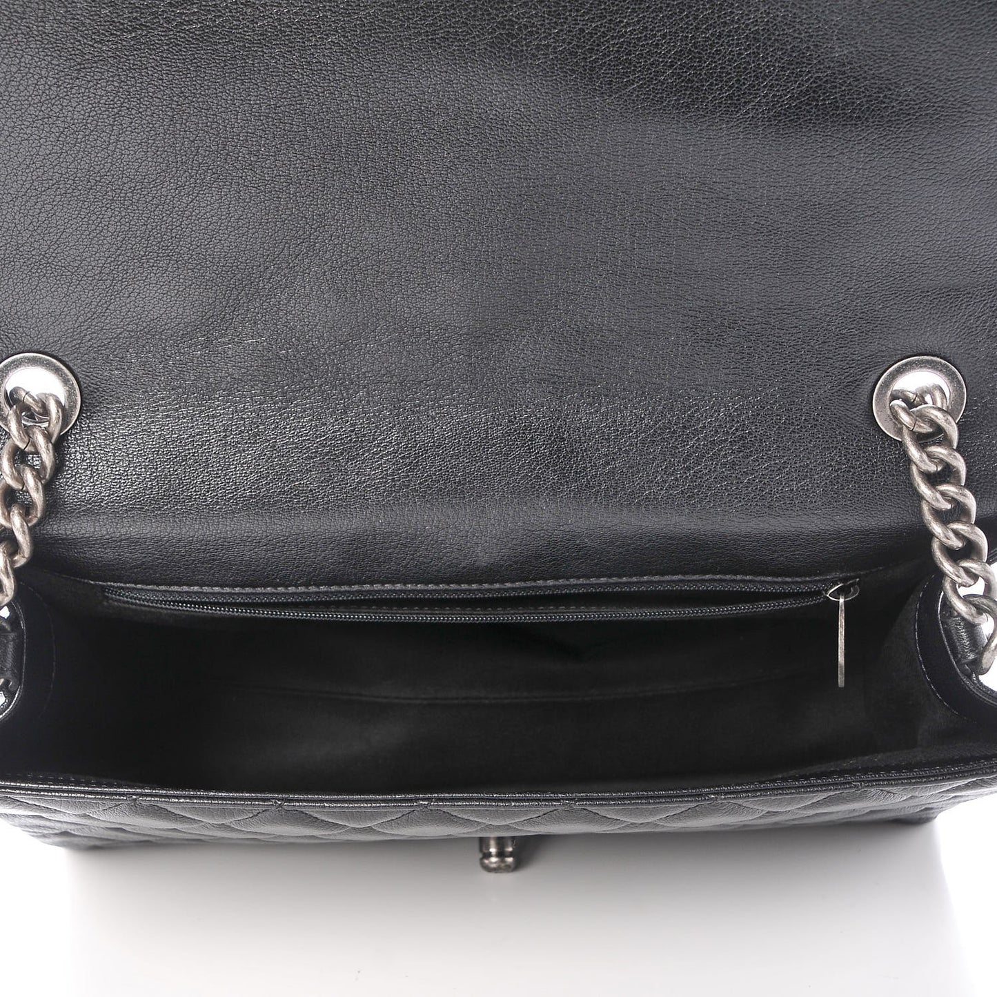 Goatskin Quilted Large City Rock Flap Black