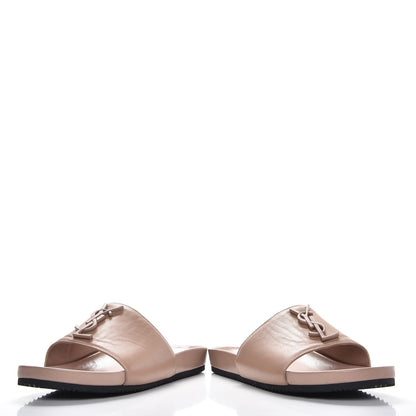 Saint Laurent Lambskin Joan Slide Sandals 38 Nude 6 of 12