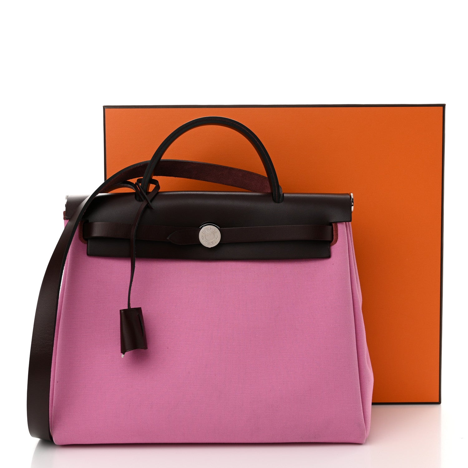 Hermes Toile Officier Vache Hunter Verso Herbag Zip Retourne PM 31 Bubblegum Rubis Rouge Sellier 12 of 12