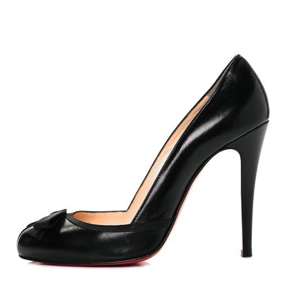 Christian Louboutin Nappa Grosgrain Lavalliere 100 Pumps 38 Black 1 of 9