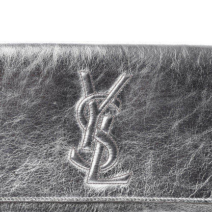Saint Laurent Metallic Calfskin Monogram Large Belle De Jour Clutch Silver 6 of 9