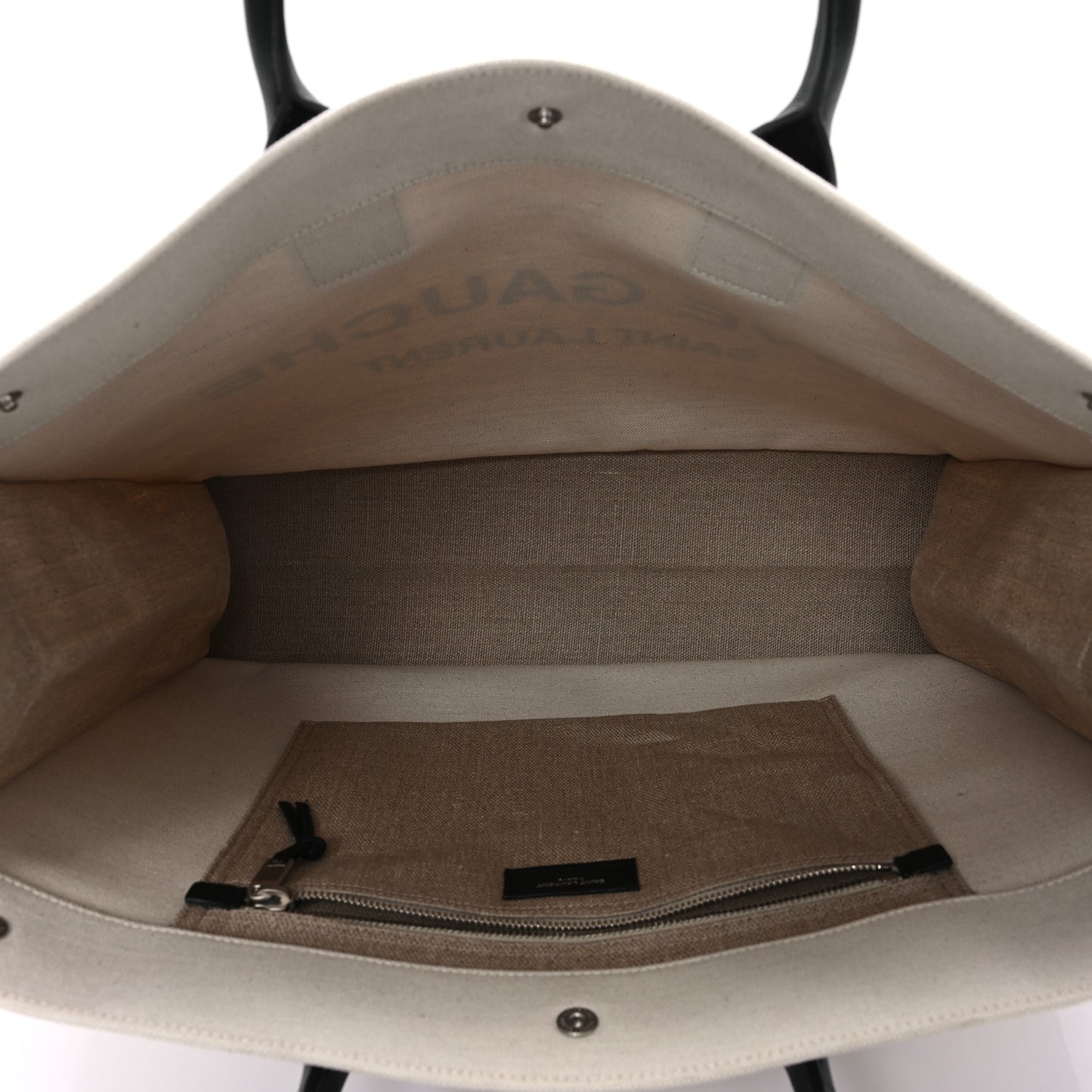 Linen Calfskin Rive Gauche Tote Optic White