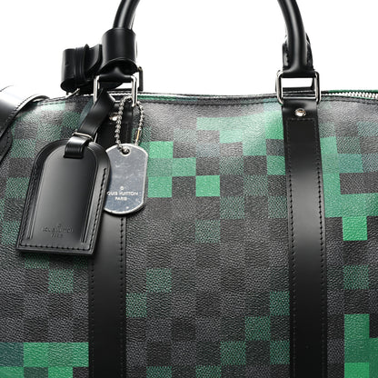 Louis Vuitton Damier Graphite Pixel Keepall Bandouliere 50 Vert 7 of 9