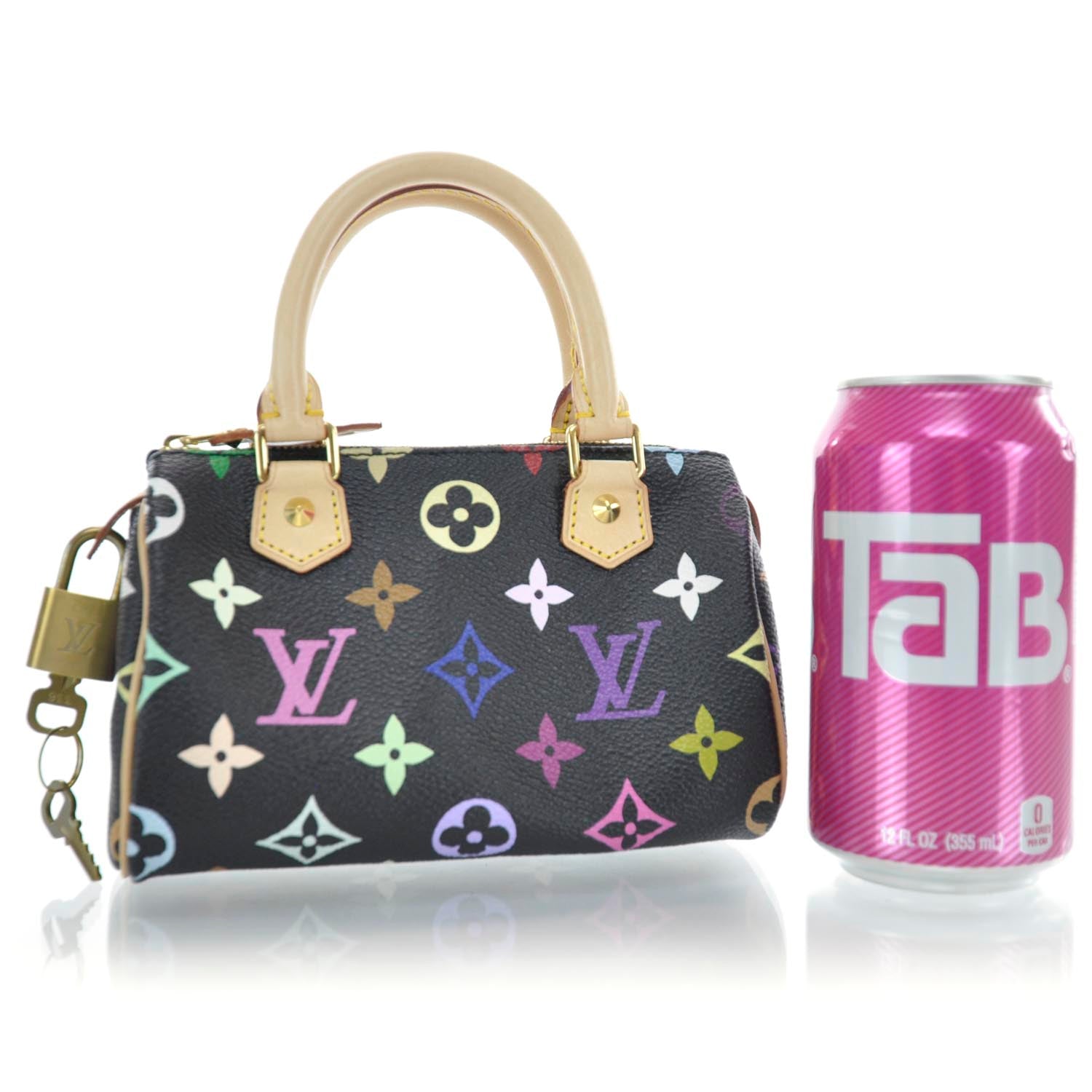 Louis Vuitton Monogram Multicolor Mini Sac HL Speedy Black 2 of 9